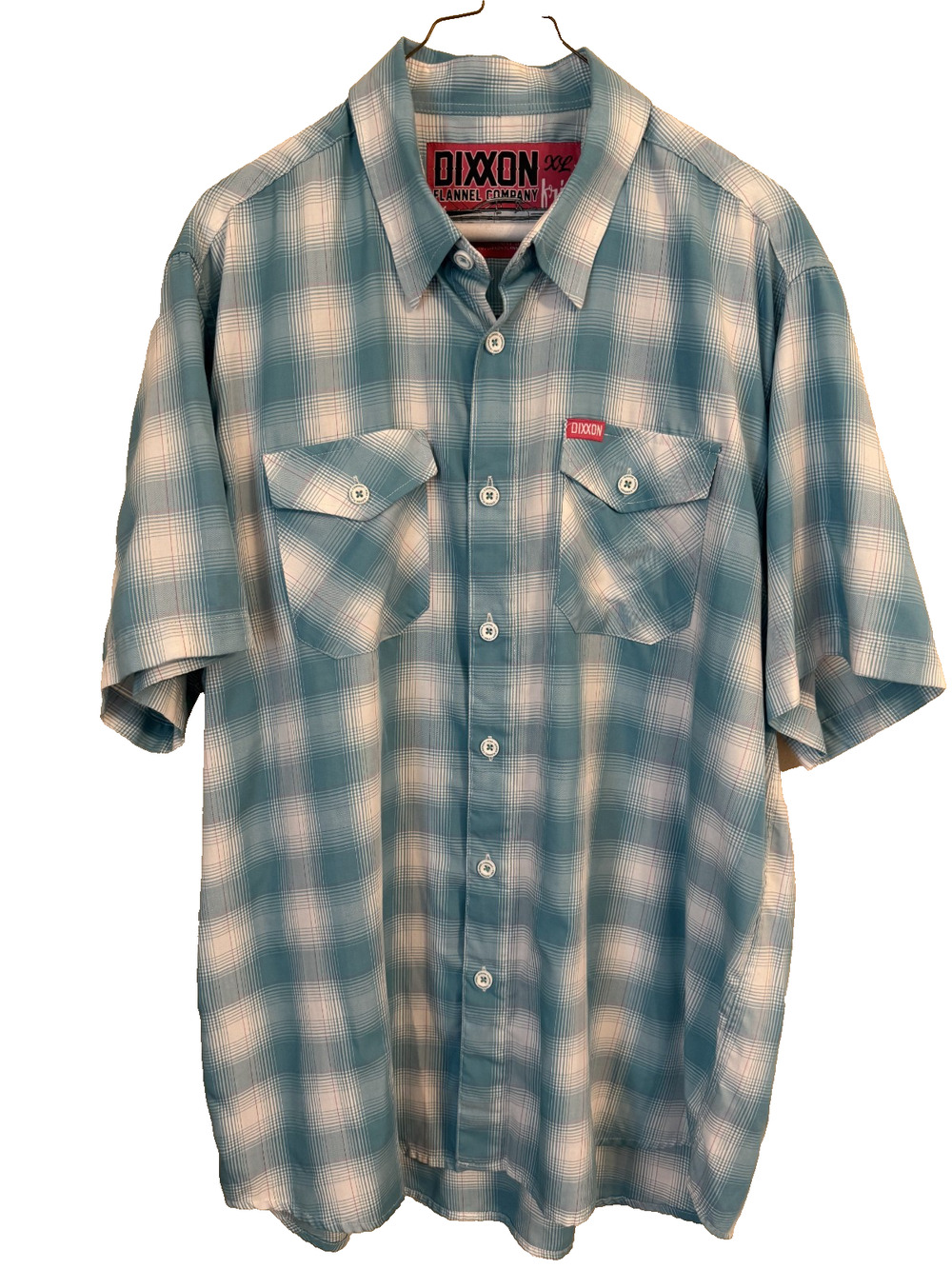 Dixxon Flannel Co Fria Blue Plaid Shortsleeve Size XL Bamboo Blend